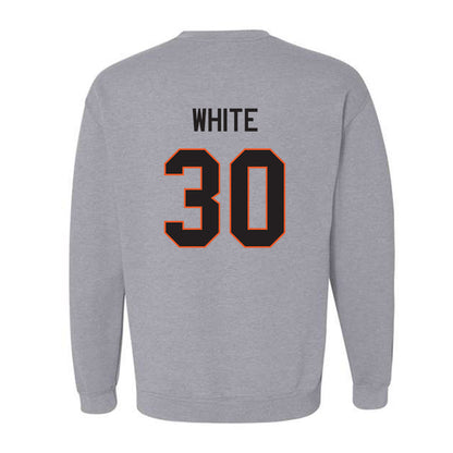 Oklahoma State - NCAA Football : Trip White - Classic Shersey Crewneck Sweatshirt-1