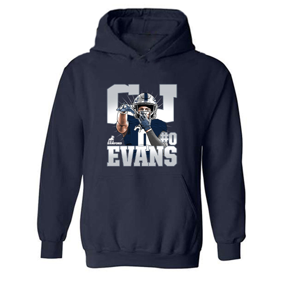 Samford - NCAA Football : Cj Evans - Collage Hooded Sweatshirt-0