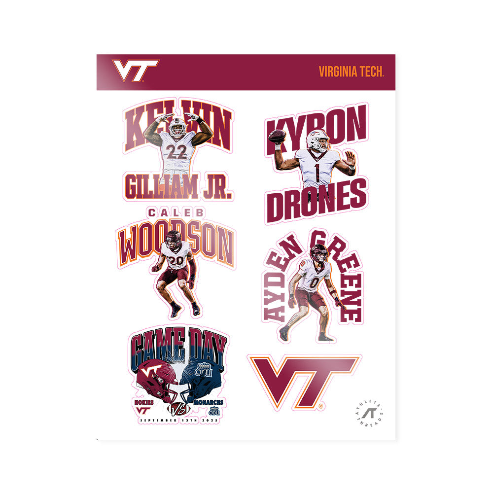 Virginia Tech - NCAA Football : Kyron Drones - Sticker Sheet-0