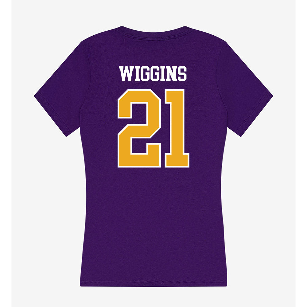 Albany - NCAA Football : Ervin Wiggins - Women's V-Neck T-Shirt-1