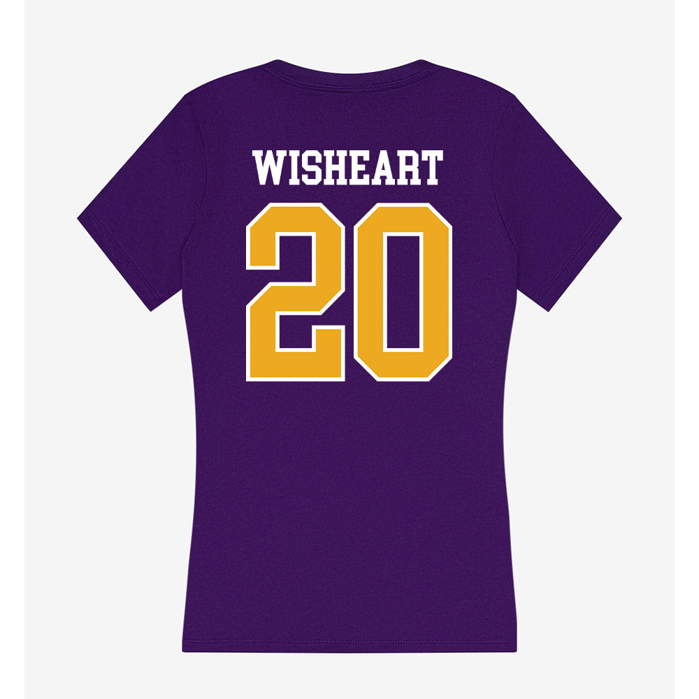 Albany - NCAA Women's Soccer : Madison Wisheart - Women's V-Neck T-Shirt-1