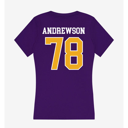 Albany - NCAA Football : Noah Andrewson - Women's V-Neck T-Shirt-1