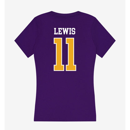 Albany - NCAA Football : Shawan Lewis - Women's V-Neck T-Shirt-1