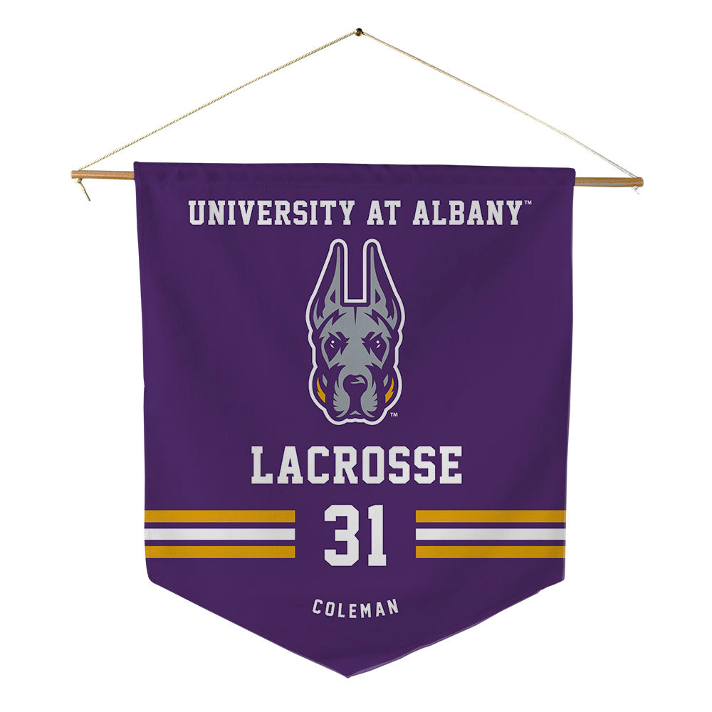Albany - NCAA Men's Lacrosse : Danny Coleman - Pennant - 18" x 21"-0