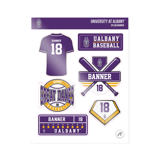 Albany - NCAA Baseball : Dylan banner - Sticker Sheet-0