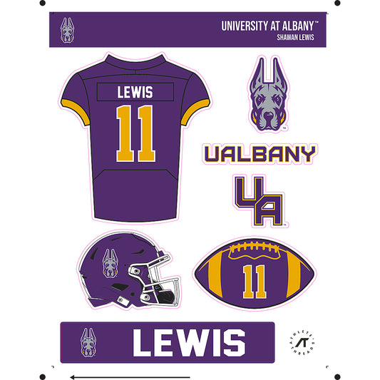 Albany - NCAA Football : Shawan Lewis - Sticker Sheet-0