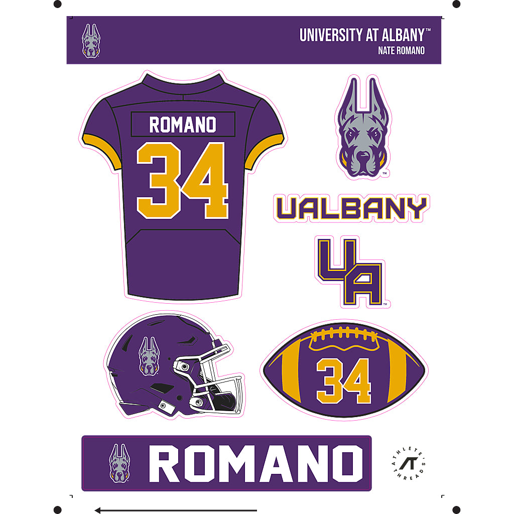 Albany - NCAA Football : Nate Romano - Sticker Sheet-0