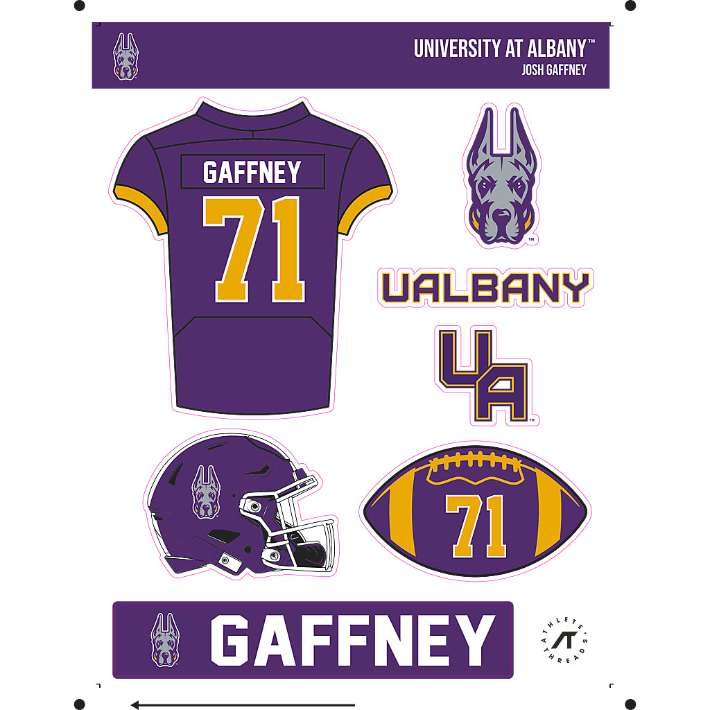 Albany - NCAA Football : Josh Gaffney - Sticker Sheet-0