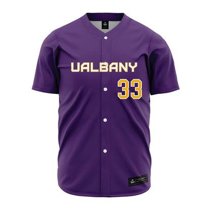 Albany - NCAA Baseball : Alex Enea - Purple Jersey-0