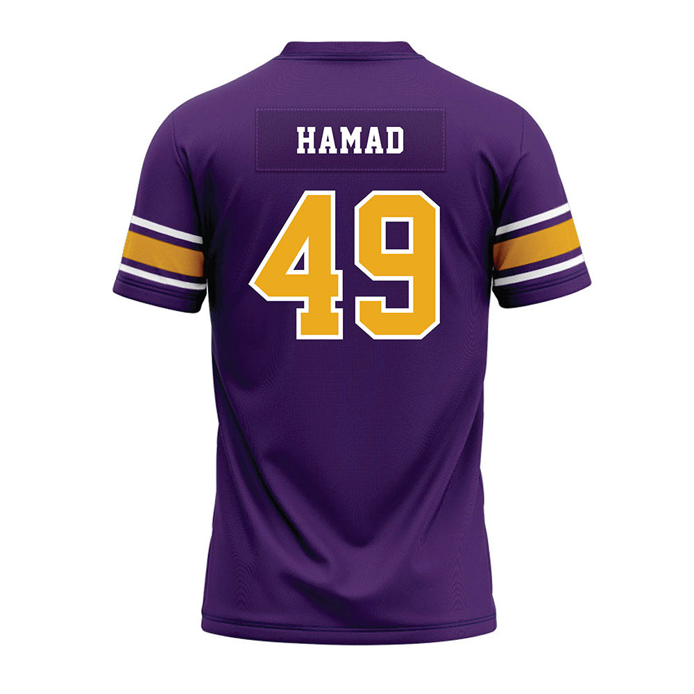 Albany - NCAA Football : Andrew Hamad - Purple Premium Football Jersey-1