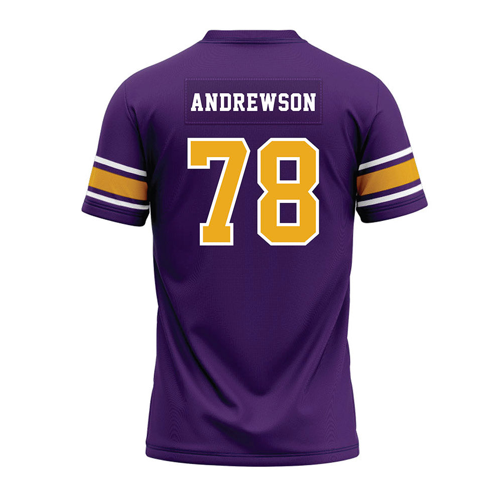 Albany - NCAA Football : Noah Andrewson - Purple Premium Football Jersey-1