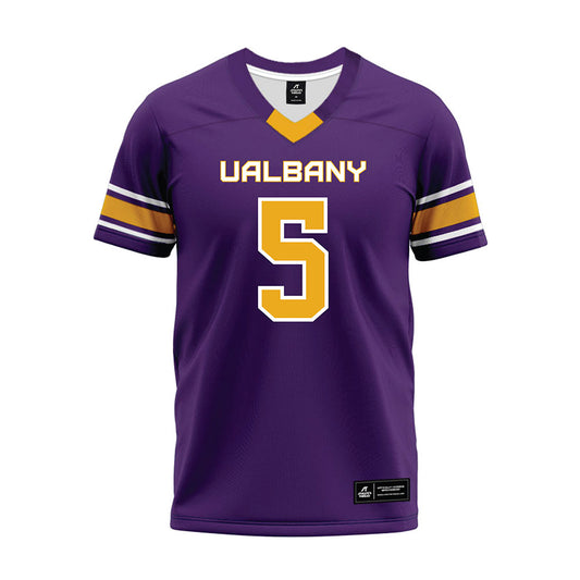 Albany - NCAA Football : Alex Jreige - Purple Premium Football Jersey-0