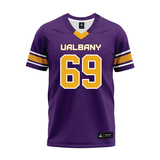 Albany - NCAA Football : James Bozek - Purple Premium Football Jersey-0