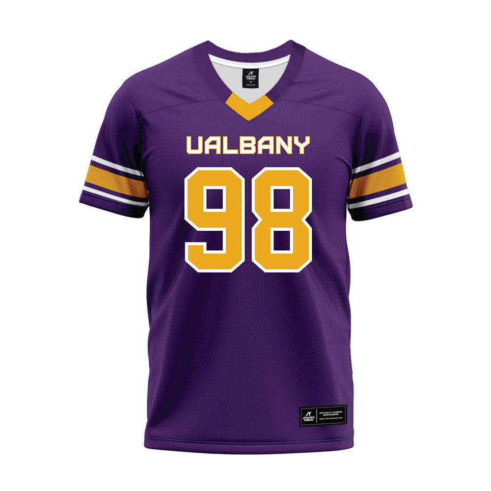 Albany - NCAA Football : Marques Garrett - Purple Premium Football Jersey-0