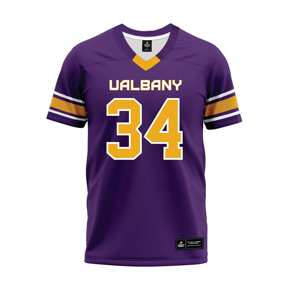 Albany - NCAA Football : Nate Romano - Purple Premium Football Jersey-0