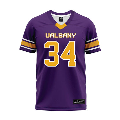 Albany - NCAA Football : Nate Romano - Purple Premium Football Jersey-0