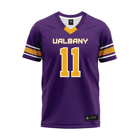 Albany - NCAA Football : Shawan Lewis - Purple Premium Football Jersey-0