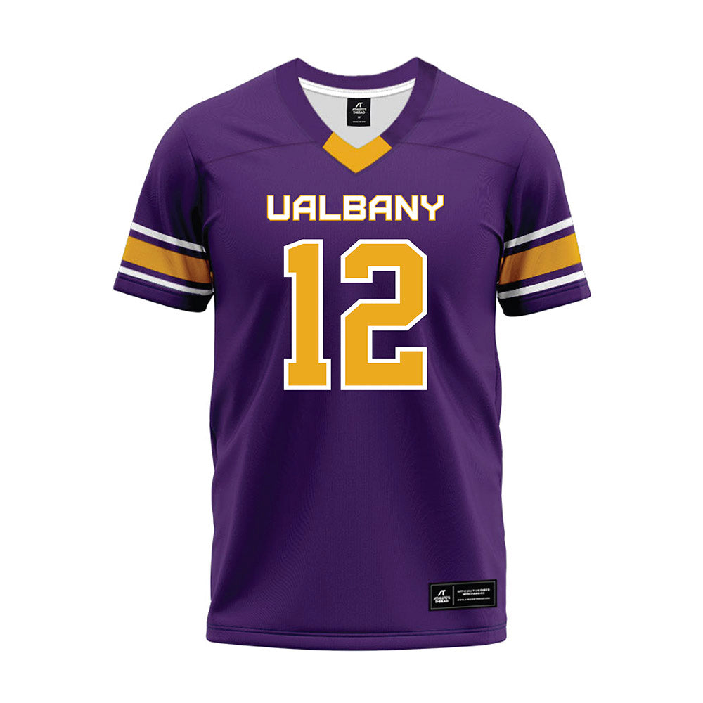Albany - NCAA Football : Amare Hill - Purple Premium Football Jersey-0