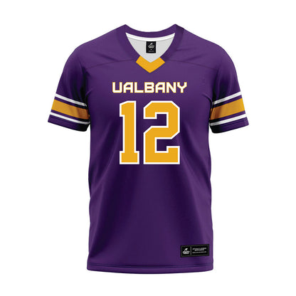 Albany - NCAA Football : Amare Hill - Purple Premium Football Jersey-0