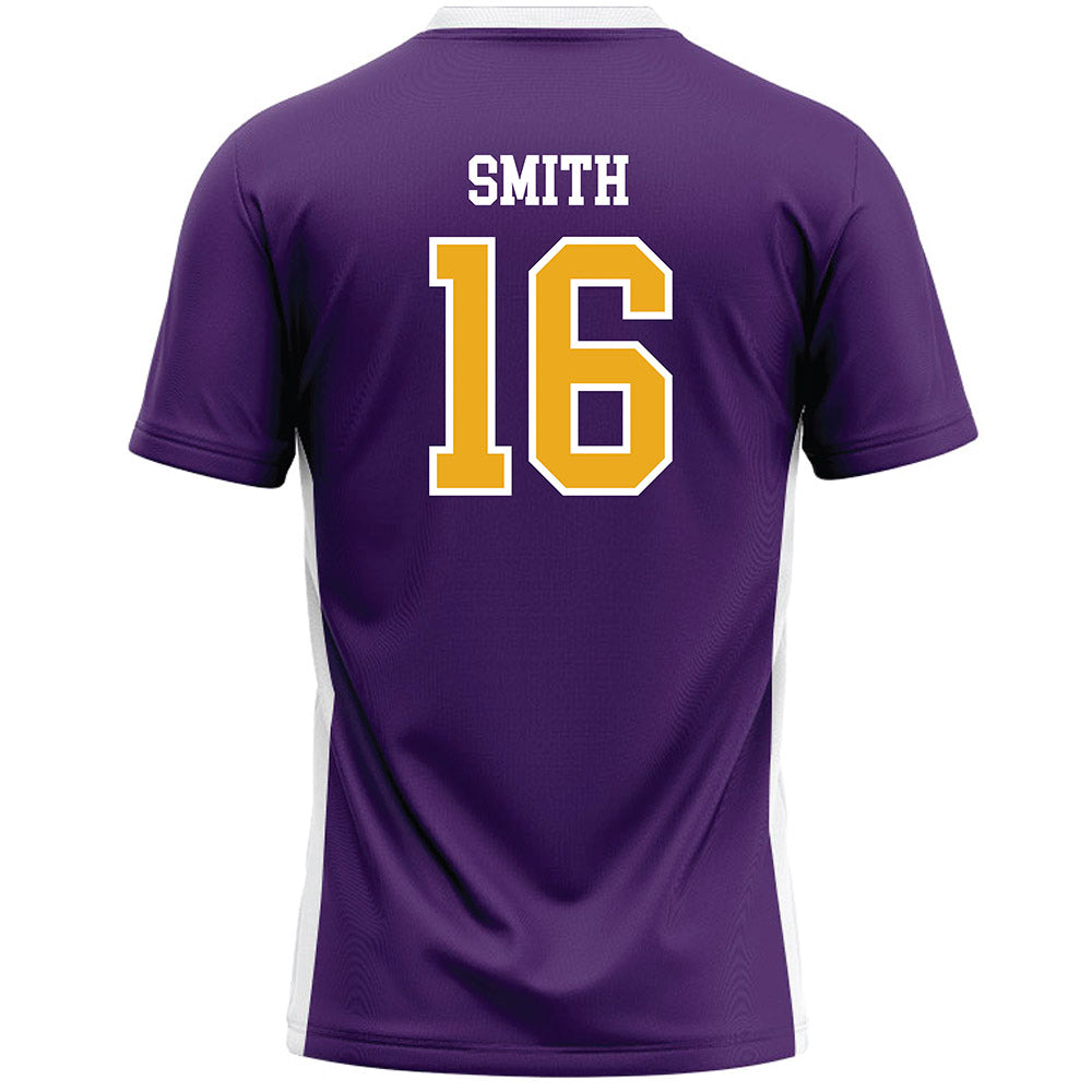 Albany - NCAA Men's Lacrosse : Brady smith - Purple Lacrosse Jersey -1