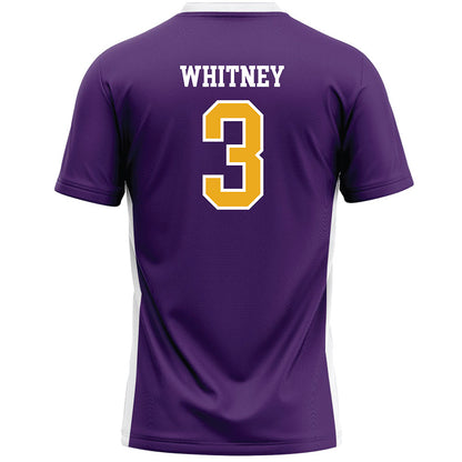 Albany - NCAA Men's Lacrosse : Landon Whitney - Purple Lacrosse Jersey -1