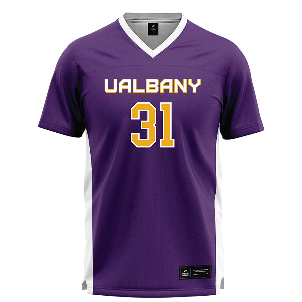 Albany - NCAA Men's Lacrosse : Danny Coleman - Purple Lacrosse Jersey -0