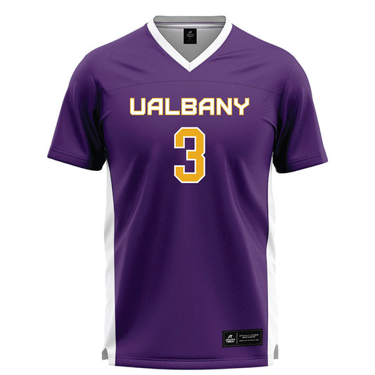 Albany - NCAA Men's Lacrosse : Landon Whitney - Purple Lacrosse Jersey -0