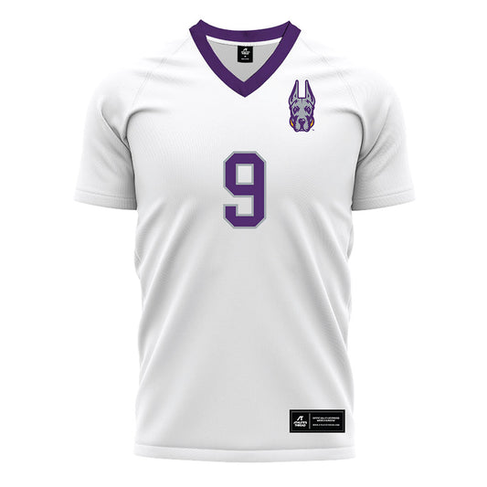 Albany - NCAA Men's Soccer : David Barkan - White Soccer Jersey-0
