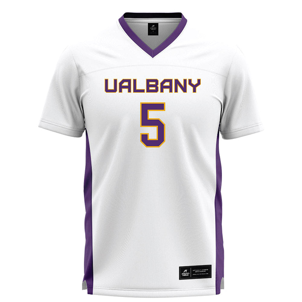 Albany - NCAA Women's Lacrosse : Laura Walls - White Lacrosse Jersey -0