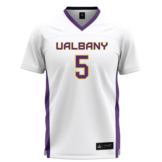 Albany - NCAA Women's Lacrosse : Laura Walls - White Lacrosse Jersey -0