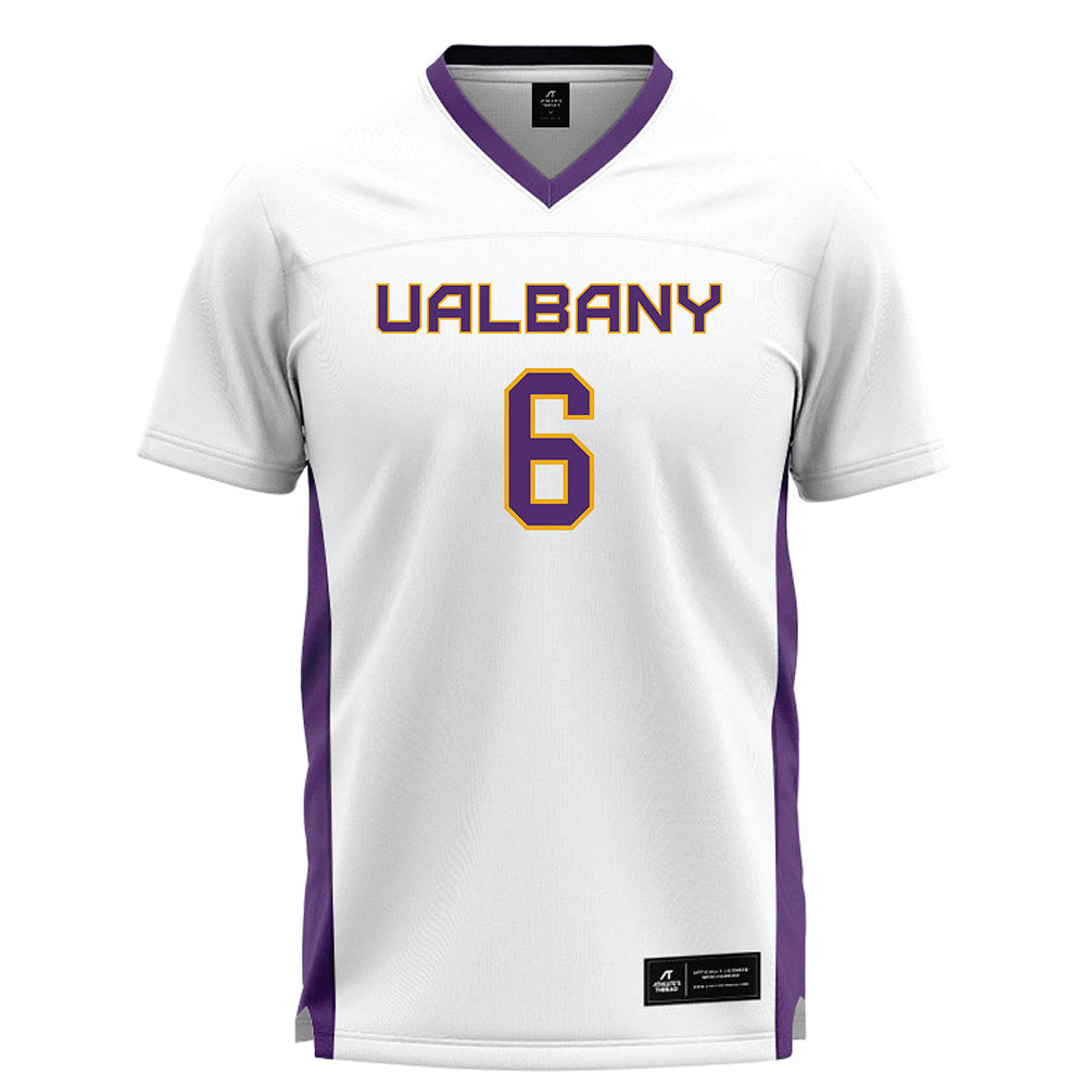 Albany - NCAA Women's Lacrosse : Mara Stanton - White Lacrosse Jersey -0
