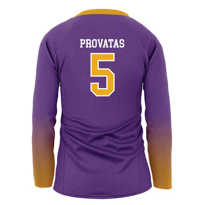 Albany - NCAA Women's Volleyball : Kiki Provatas - Purple Volleyball Jersey-1