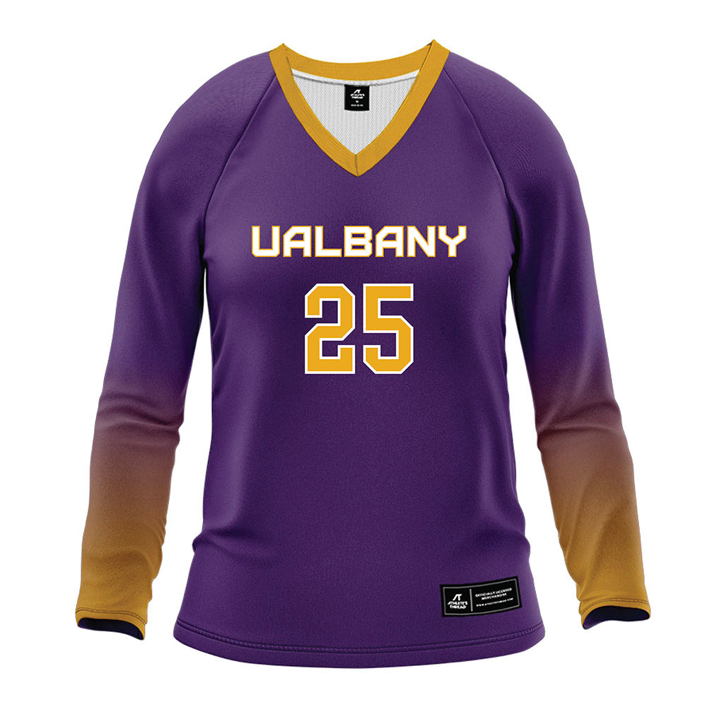 Albany - NCAA Women's Volleyball : Duri Harden - Purple Volleyball Jersey-0