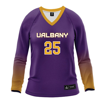 Albany - NCAA Women's Volleyball : Duri Harden - Purple Volleyball Jersey-0