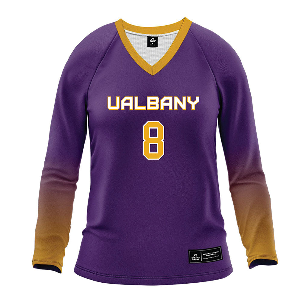 Albany - NCAA Women's Volleyball : Sthefany Carvalho - Purple Volleyball Jersey-0