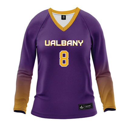 Albany - NCAA Women's Volleyball : Sthefany Carvalho - Purple Volleyball Jersey-0