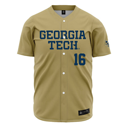 Georgia Tech - NCAA Baseball : Charlie Willcox - Gold Jersey-0