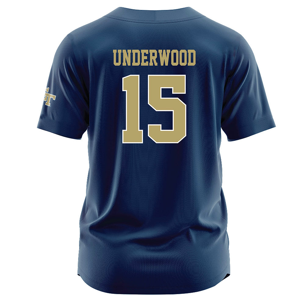 Georgia Tech - NCAA Baseball : Cooper Underwood - Navy Jersey-1