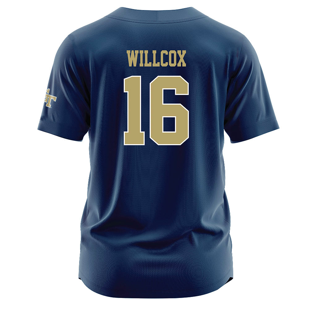 Georgia Tech - NCAA Baseball : Charlie Willcox - Navy Jersey-1