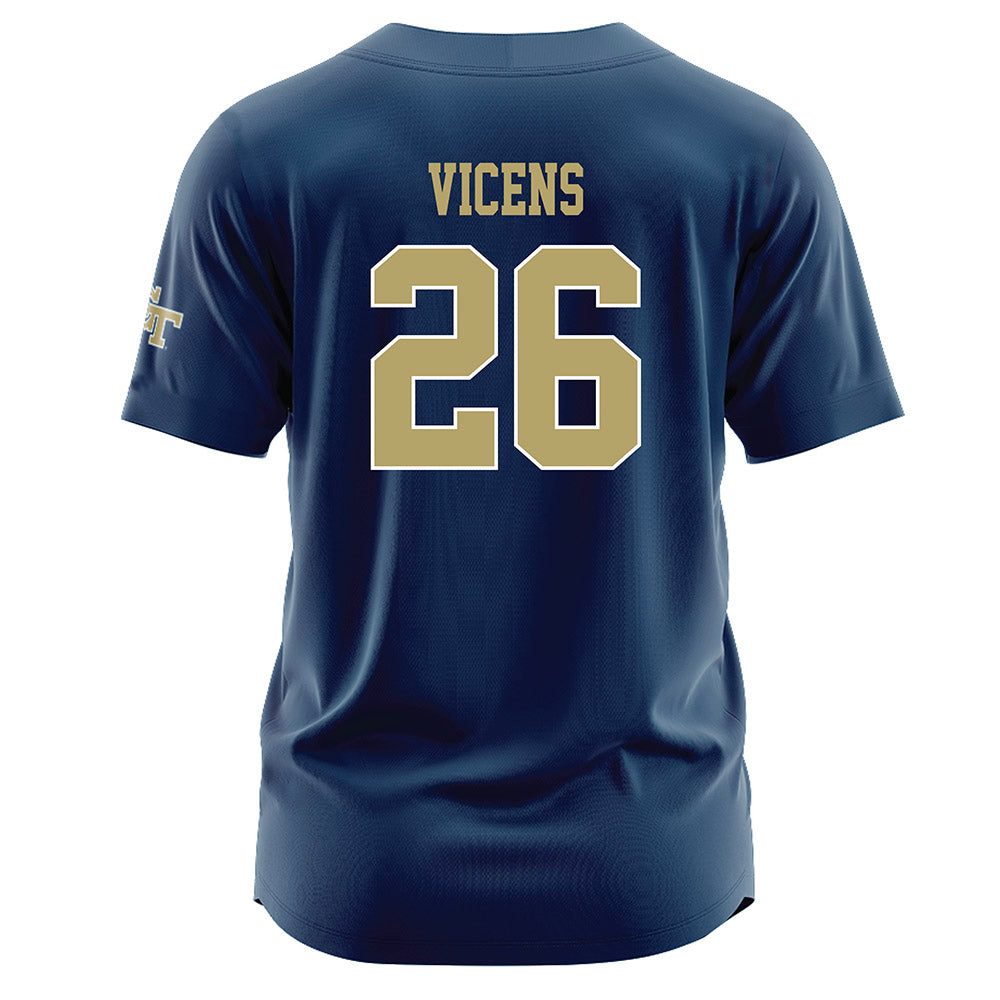 Georgia Tech - NCAA Baseball : Jamie Vicens - Navy Jersey-1