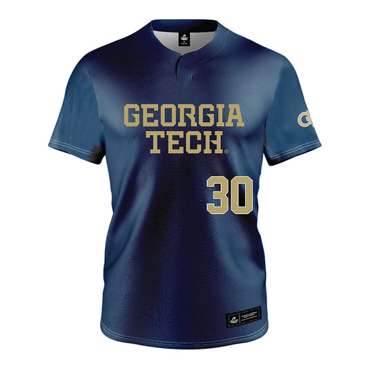 Georgia Tech - NCAA Baseball : Porter Buursema - Navy Jersey-0