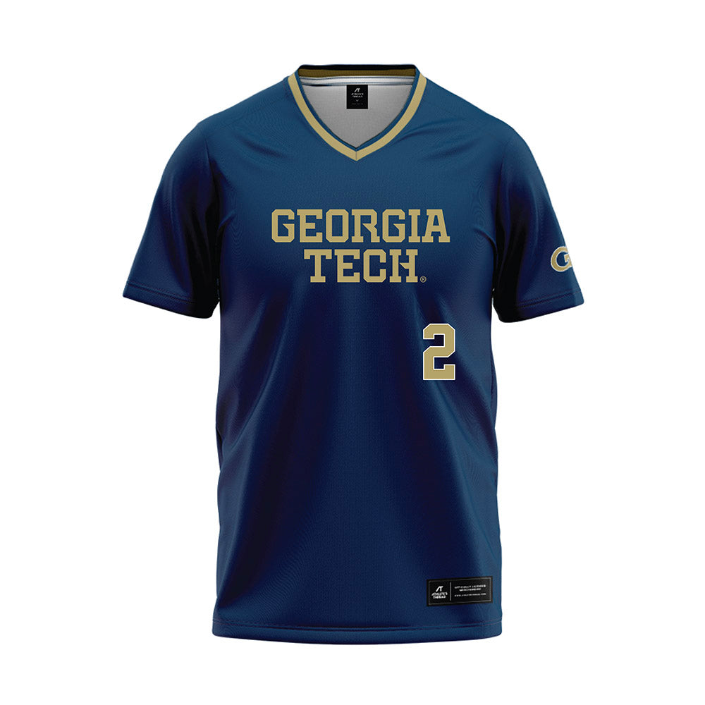 Georgia Tech - NCAA Softball : Raegan Wall - Navy Baseball Jersey-0