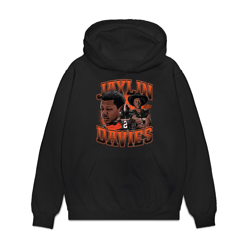 Oklahoma State - NCAA Football : Jaylin Davies - Caricature Premium Hooded Sweatshirt-0