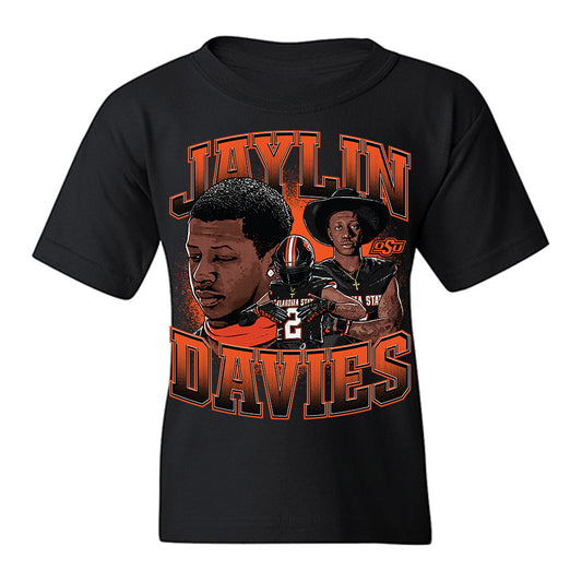 Oklahoma State - NCAA Football : Jaylin Davies - Caricature Youth T-Shirt-0