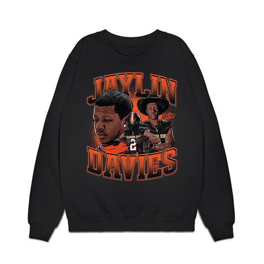 Oklahoma State - NCAA Football : Jaylin Davies - Caricature Premium Crewneck Sweatshirt-0