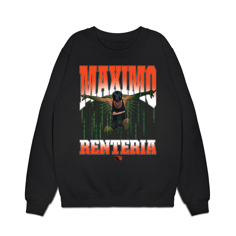 Oregon State - NCAA Wrestling : Maximo Renteria - Collage Premium Crewneck Sweatshirt-0