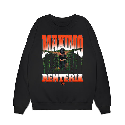 Oregon State - NCAA Wrestling : Maximo Renteria - Collage Premium Crewneck Sweatshirt-0