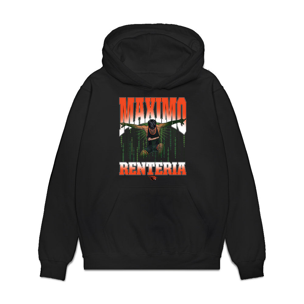 Oregon State - NCAA Wrestling : Maximo Renteria - Collage Premium Hooded Sweatshirt-0