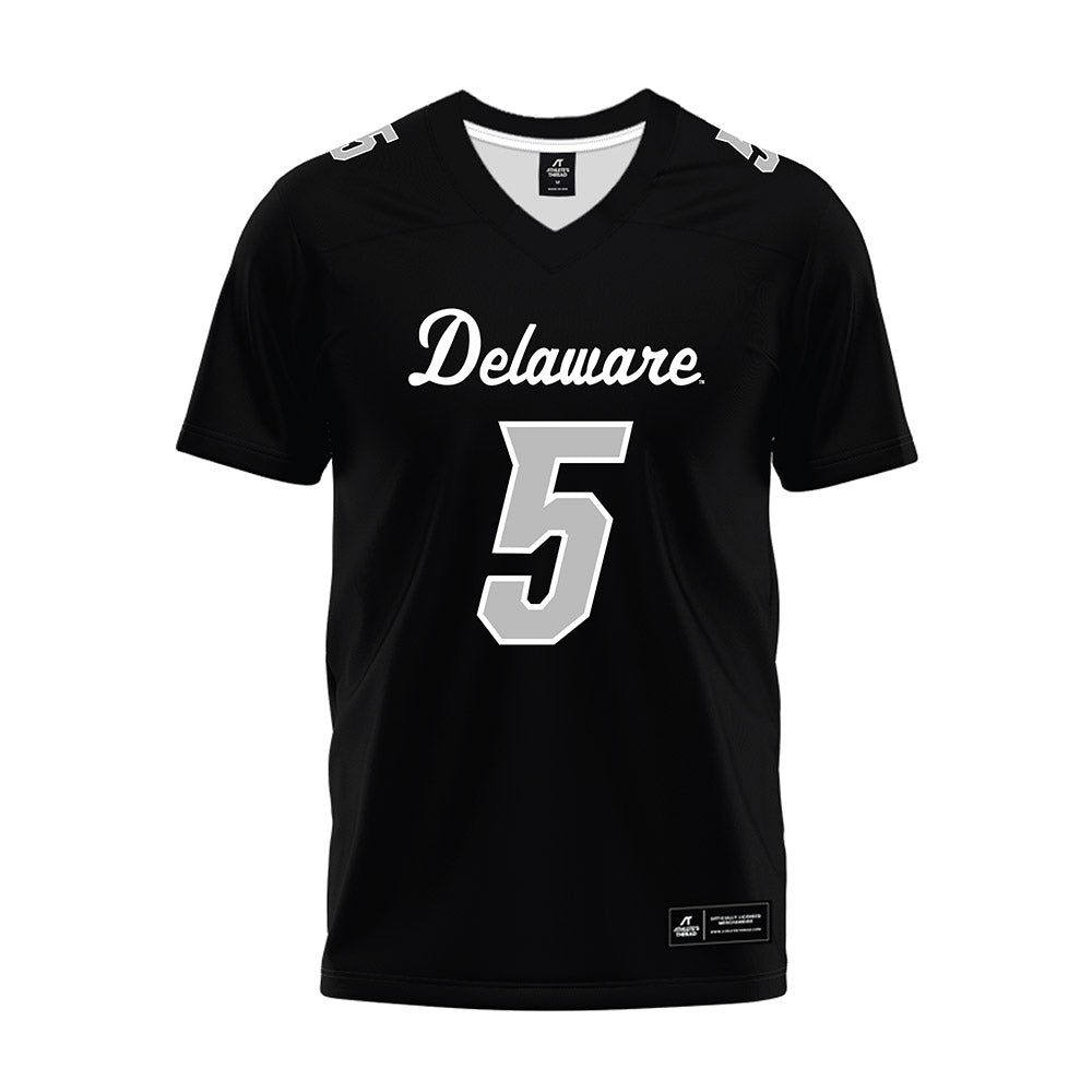 Delaware - NCAA Football : Kion Wright - Black Premium Football Jersey-0