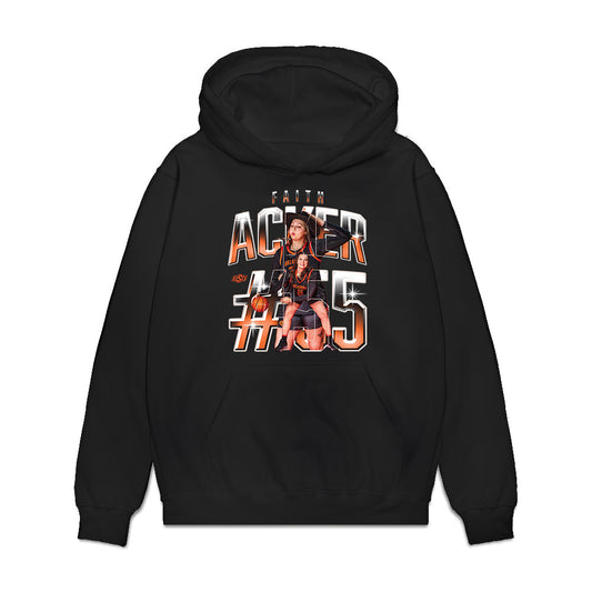 Oklahoma State - NCAA Women's Basketball : Faith Acker - Collage Premium Hooded Sweatshirt-0
